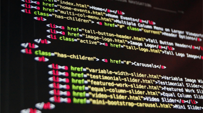 code on black screen
